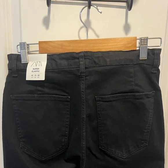 ZARA New with tags Black High Rise Skinny Jeans 10 Denim - Picture 6 of 7